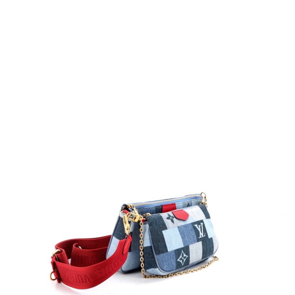Louis Vuitton Multi Pochette Accessoires in Damier & Monogram Patchwork Denim - Picture 2 of 7